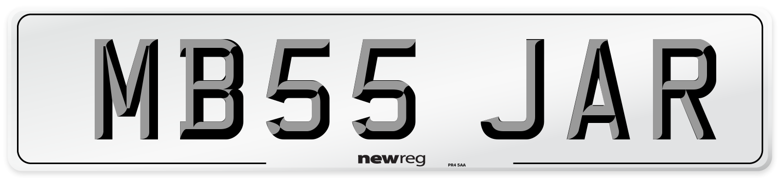 MB55 JAR Number Plate from New Reg